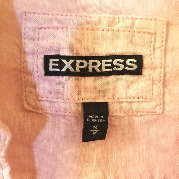 Express Button Down Top Linen and Cotton Blend - Picture 3 of 5